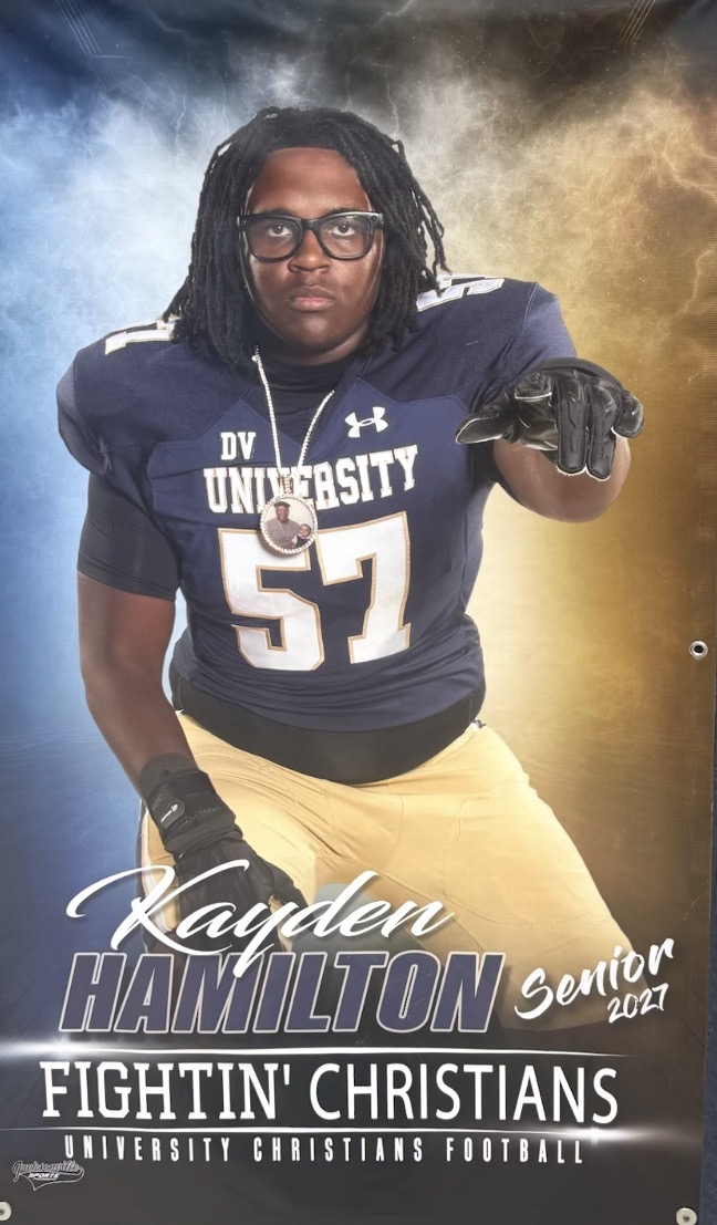 Kayden Hamilton senior 2027 football portrait, number 57