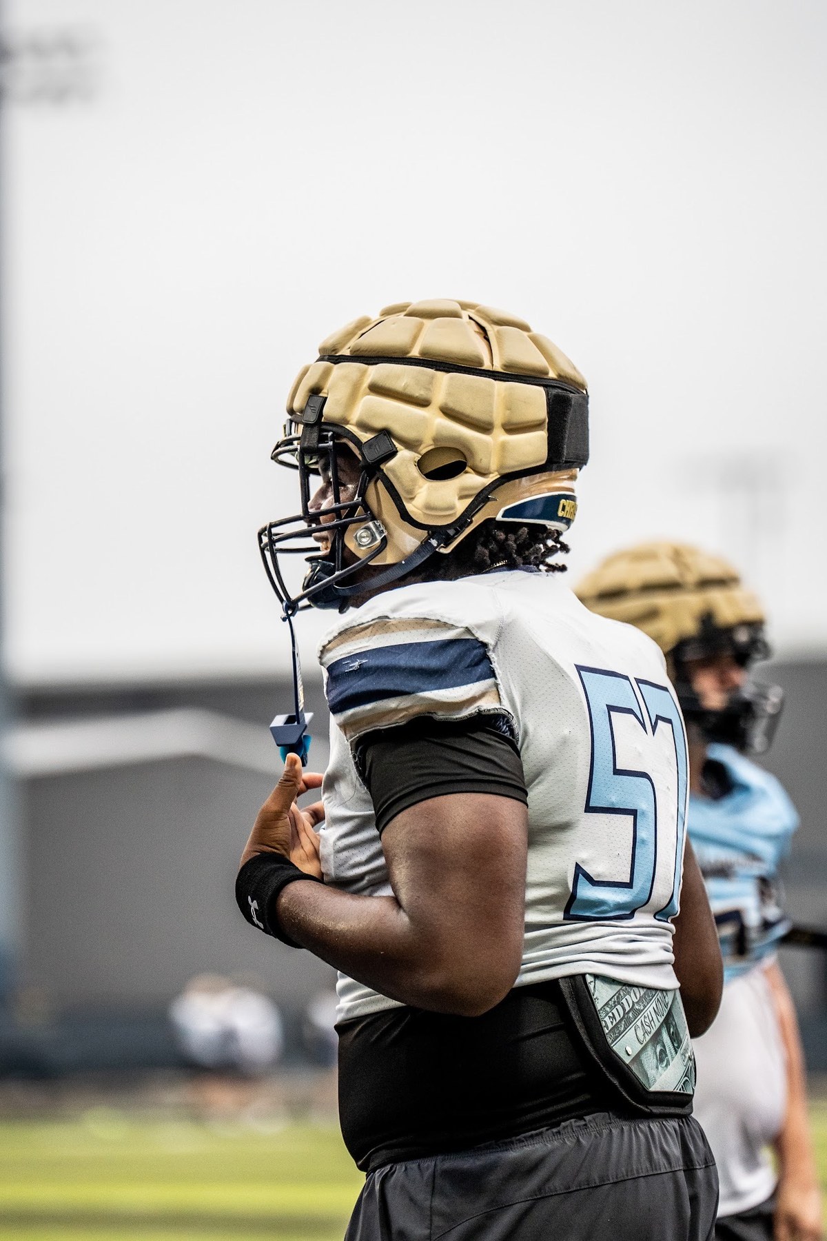 Kayden Hamilton side profile in practice helmet